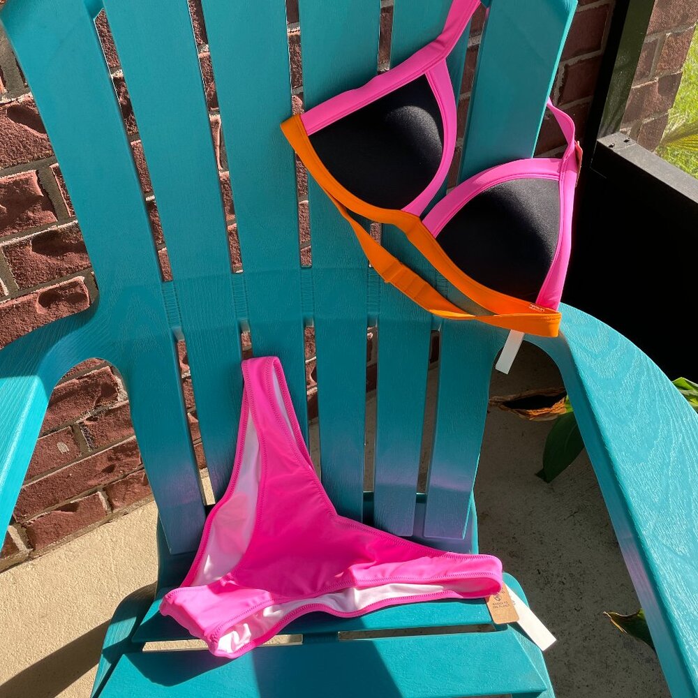 Victoria's Secret, PINK L, Push-Up Triangle Bikini Top & XL Itsy Bottom